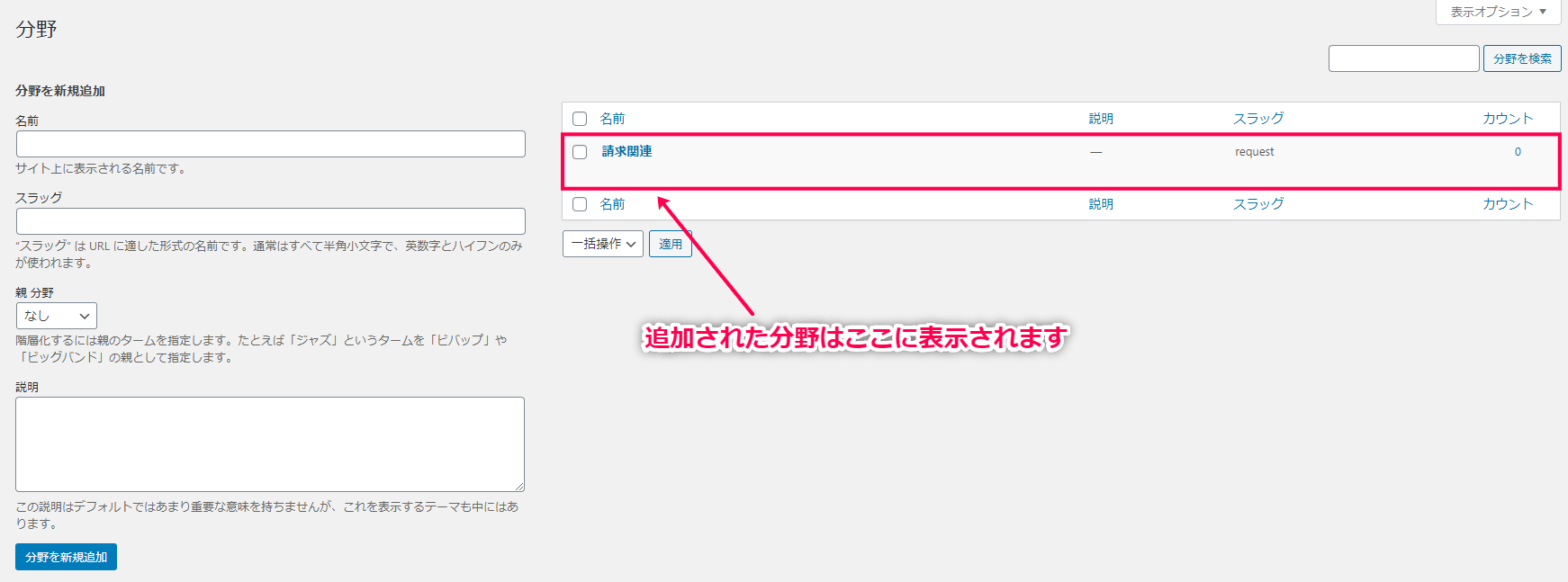 追加された分野
