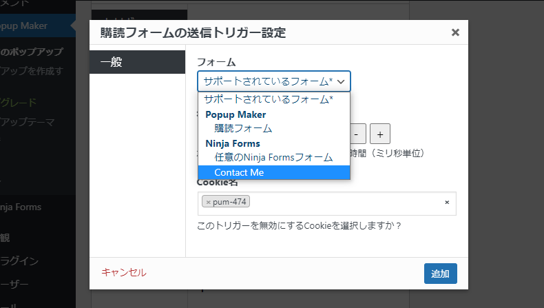 フォーム送信時に表示させる場合