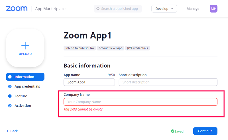 ZOOM APIキーの取得