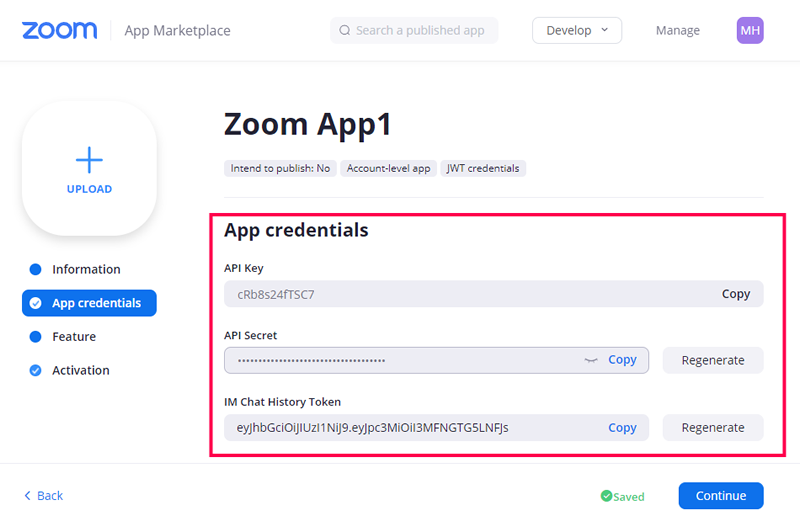 ZOOM APIキーの取得