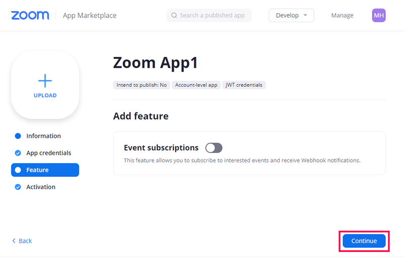 ZOOM APIキーの取得
